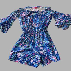 Lily Pulitzer Off Shoulder Ruffle Sleeve Size XS Colorful Romper